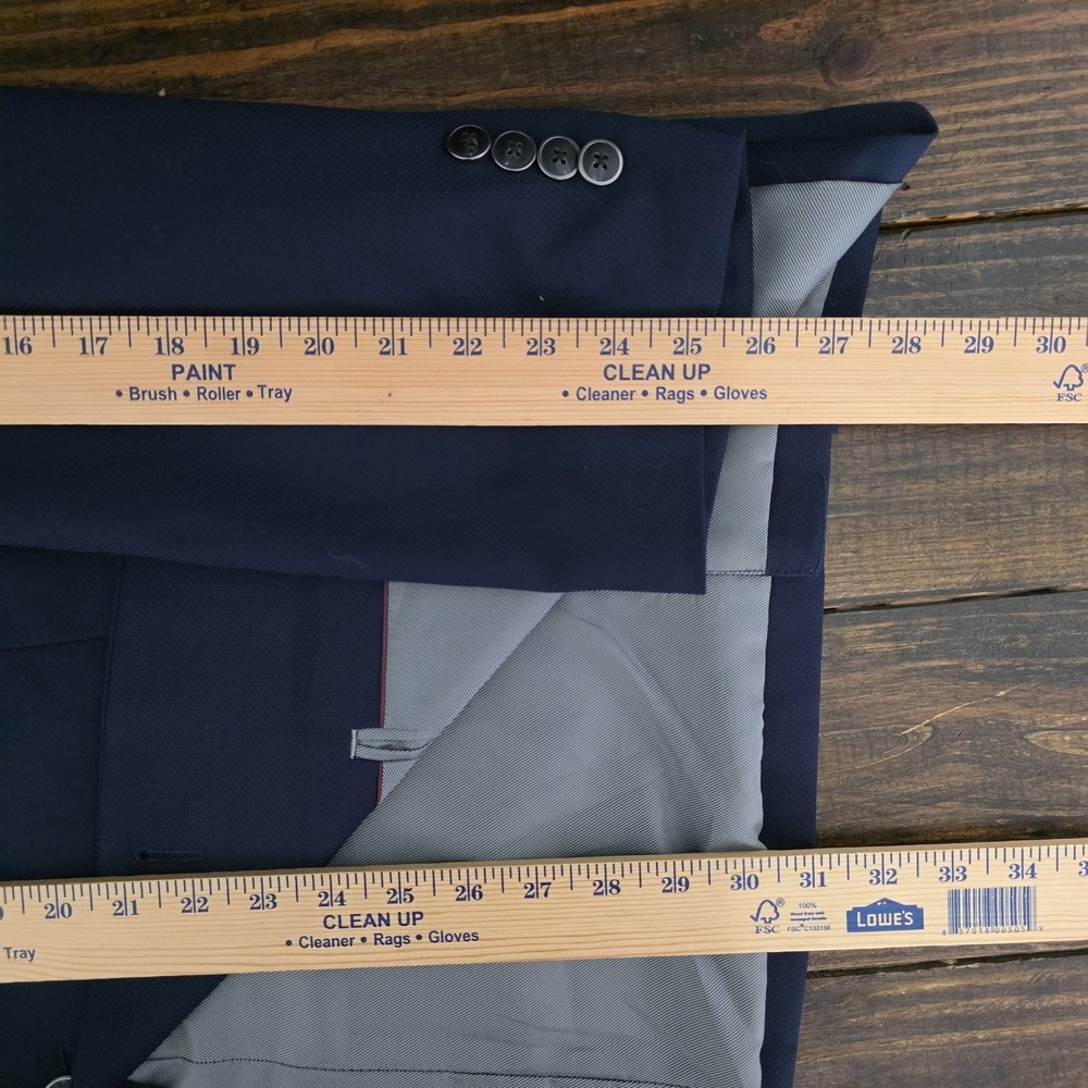 Pronto Uomo Men's Sport Coat Blazer Two Button Navy Blue Wool Poly Spandex 52R - Picture 5 of 13